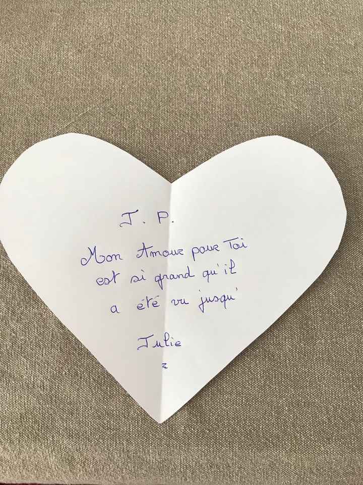 Love note pour Fanny à Yoan, pour Julie à J.p. - 2
