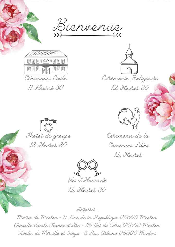 Menus et programme de la journée - 1