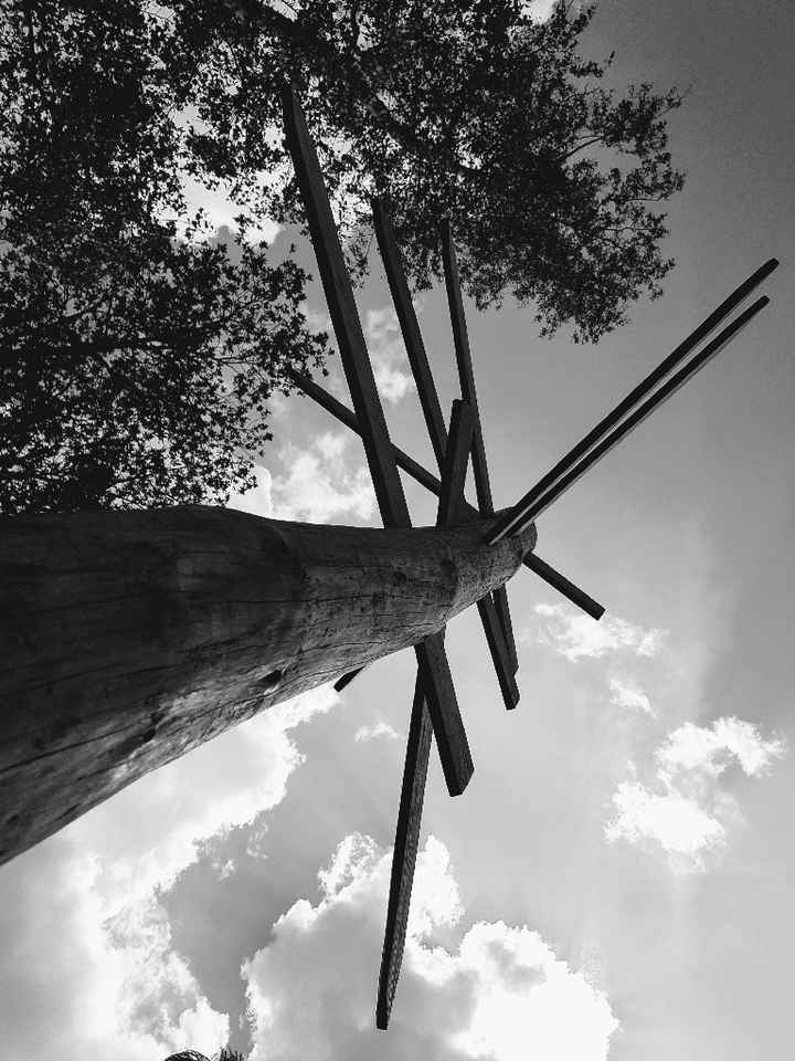 Un tronc d'arbre+des planches de palette=notre panneau Directionnel!! - 1