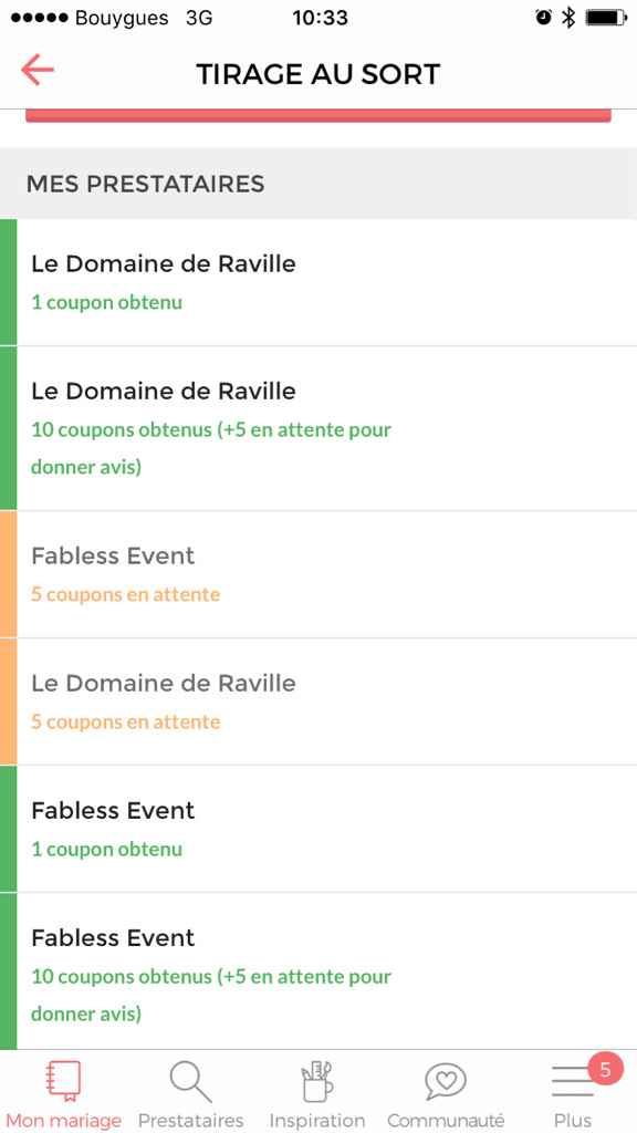 Tirage au sort : validation coupons - 1