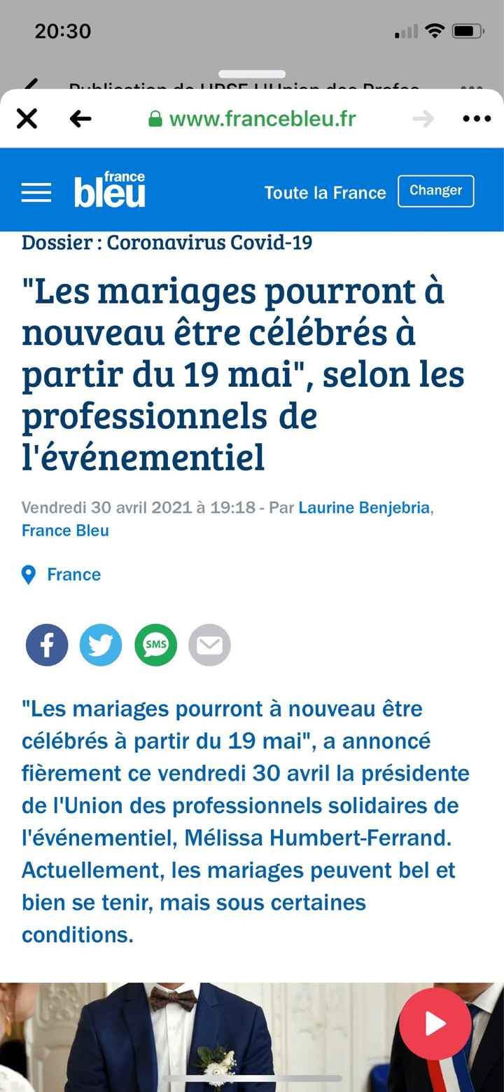 upse : mariage ok à partir du 19/05/21 - 1