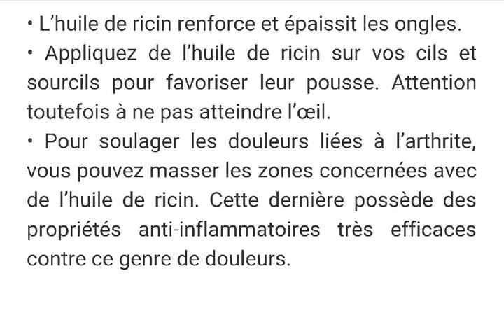 Les vertus de l'huile de ricin - 1