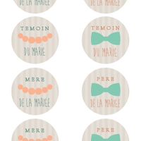 Badges personnalisées au couleur de mon mariage