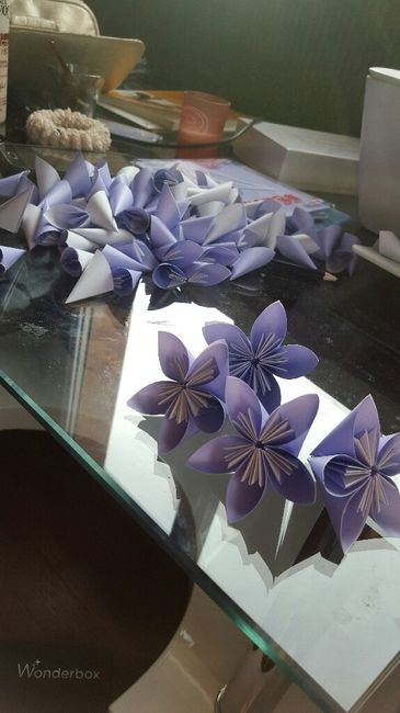 Premier diy fini et j'en suis très fière : bouquet de fleurs en origami - 1