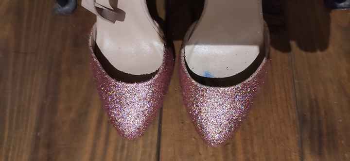 Mes chaussures customisées rose gold holographique 🤩 - 1