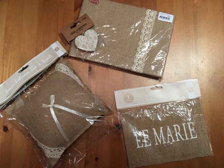 Livre d'or et accessoires en toile de jute