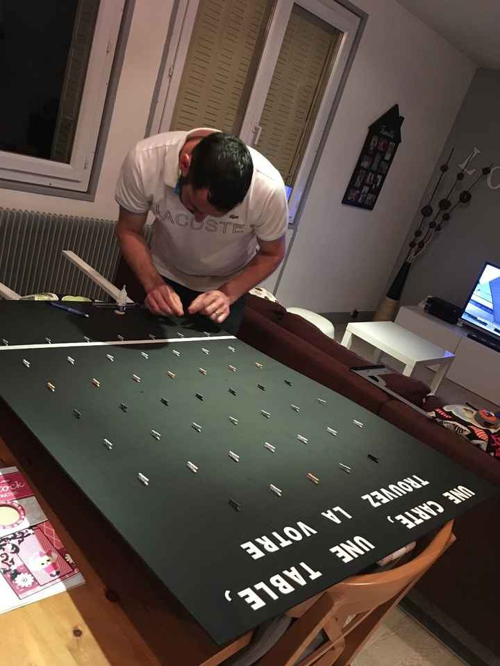 Mise en place des pinces à linge