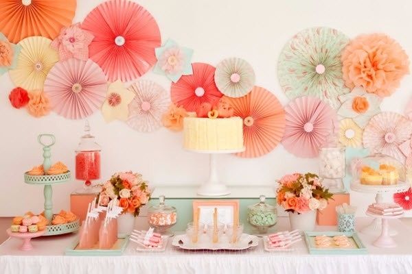 Décoration de mariage corail/saumon 4