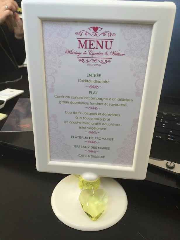 Notre menu