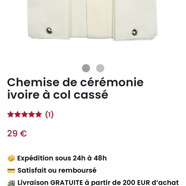 Chemise ivoire col à la française! 2