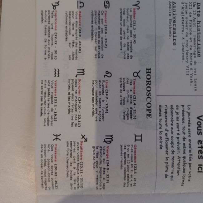 Horoscope et gazette 1