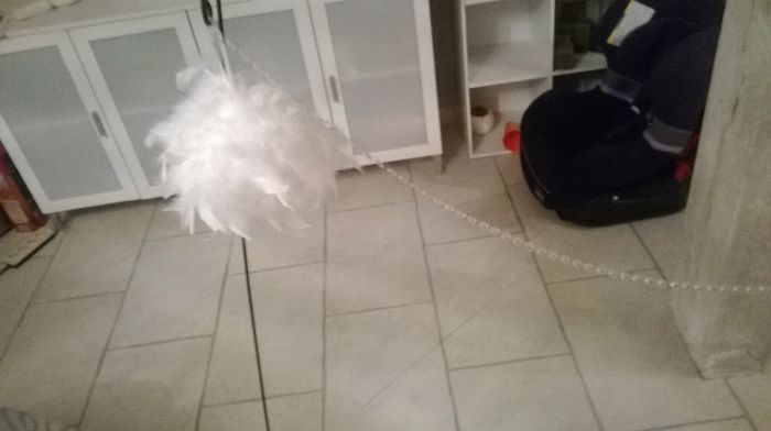 boule de plumes  sur tige