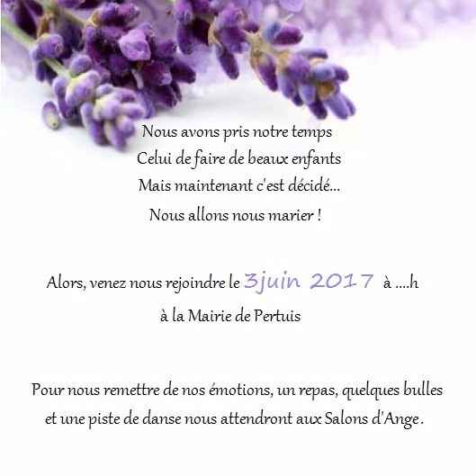 Faire-part verso lavande