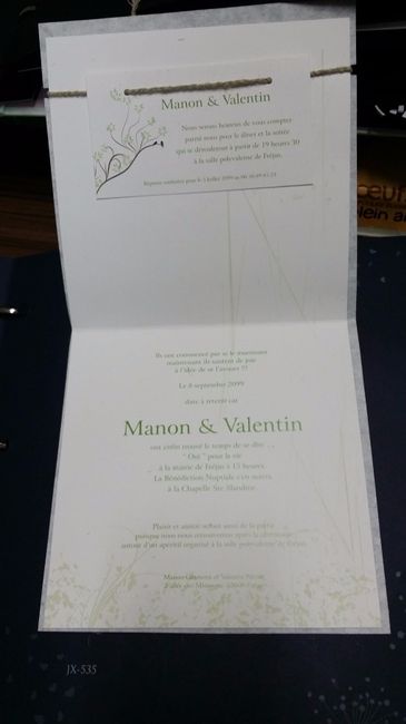 faire part ref JX 535