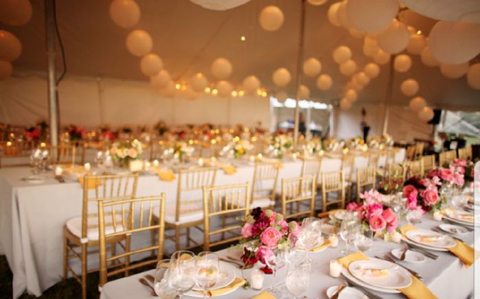 Mariage Blanc et Or: Déco Table, Salle - Les Bambetises