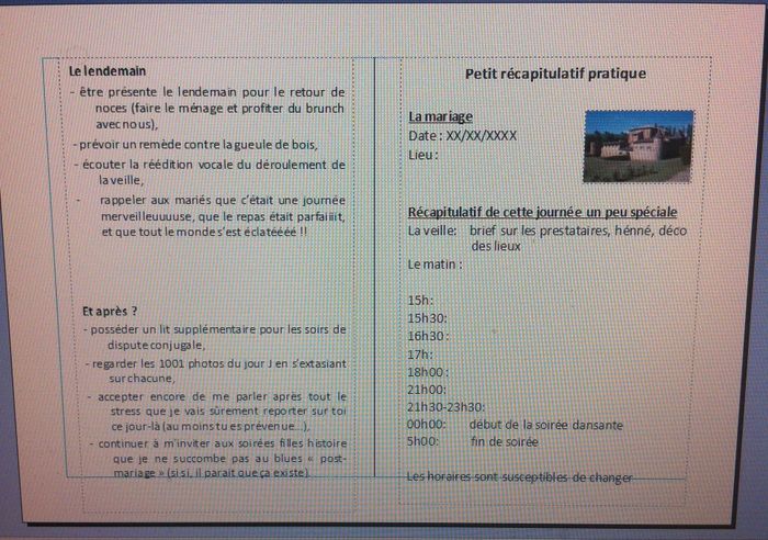 guide parfait témoin