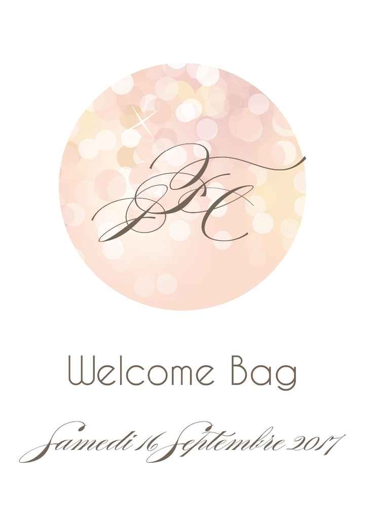 * WELCOME BAG (remit à la mairie aux invités)