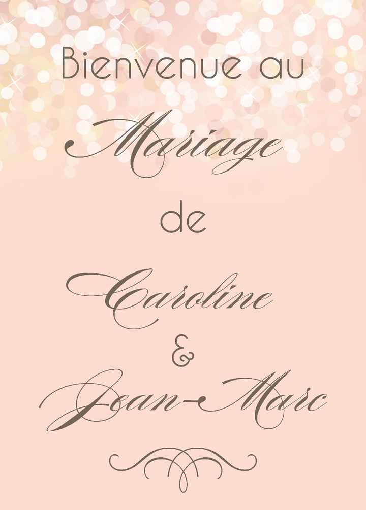 * PANNEAU DE BIENVENUE lieu de réception 