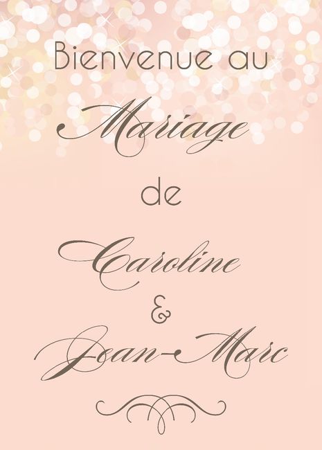 * PANNEAU DE BIENVENUE lieu de réception 