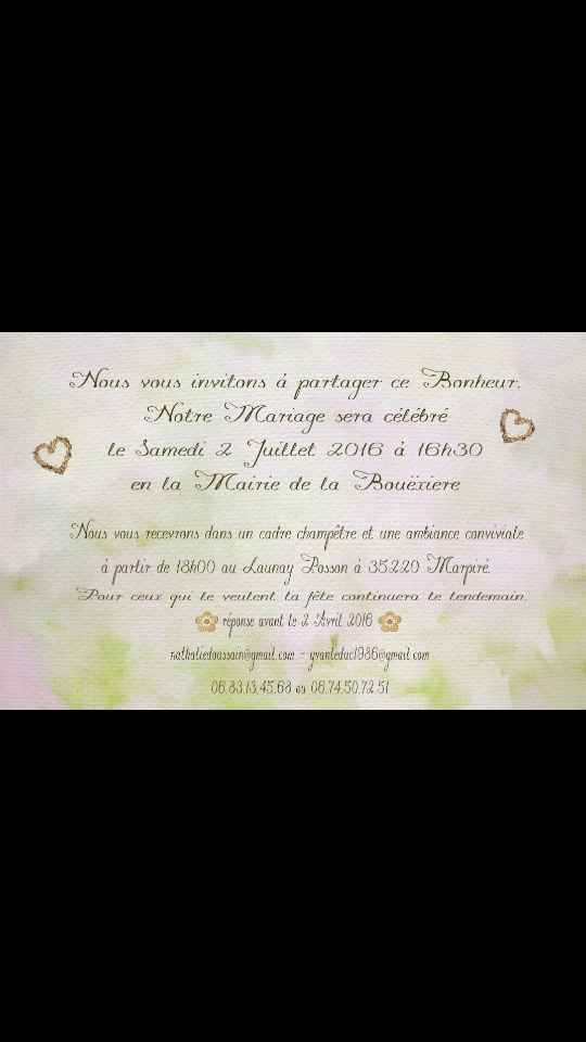 Faire parts qui commencent à être distribué - 2