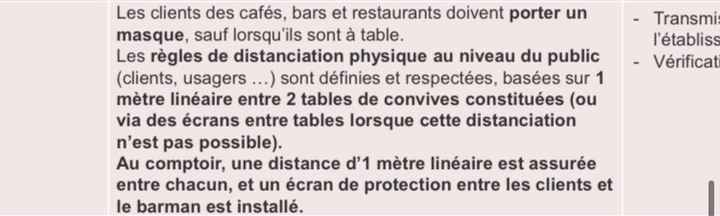 Règles du protocole sanitaire (loi) différents d’une recommandation syndicale - 2