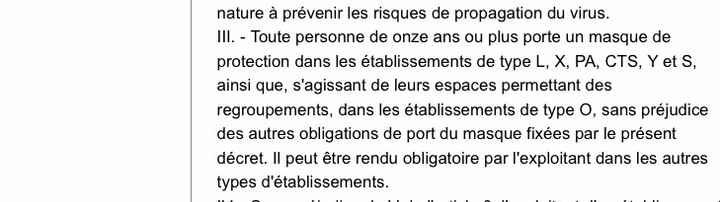 Règles du protocole sanitaire (loi) différents d’une recommandation syndicale - 1