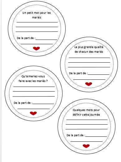 Un petit mot pour les mariés