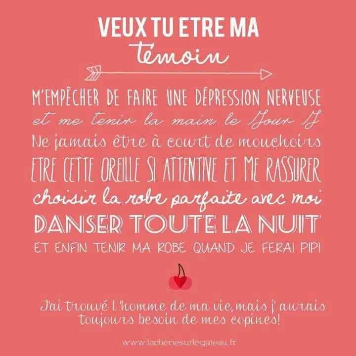 Veux-tu être mon témoin ?