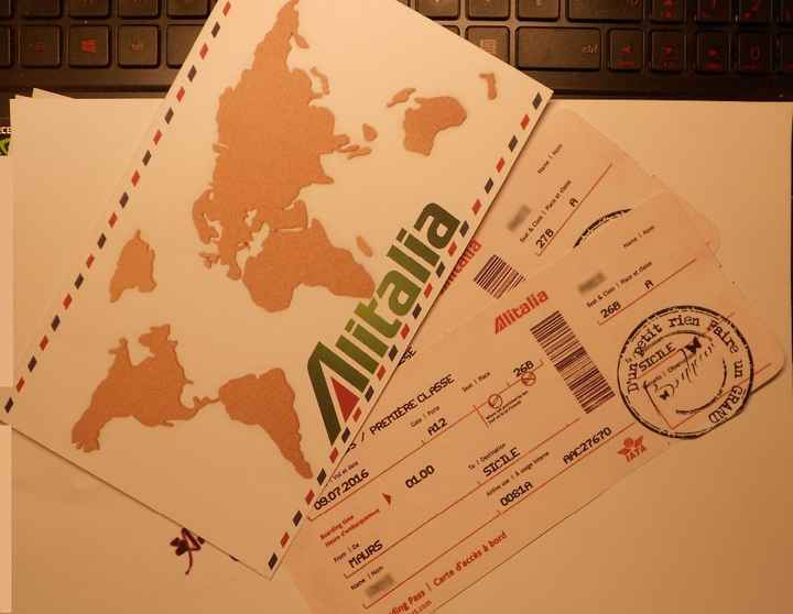 Boarding pass factice