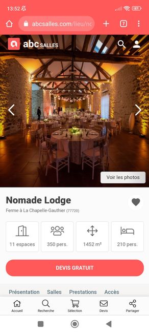 Recherche lieu mariage avec hébergements (150 pers.) - 1