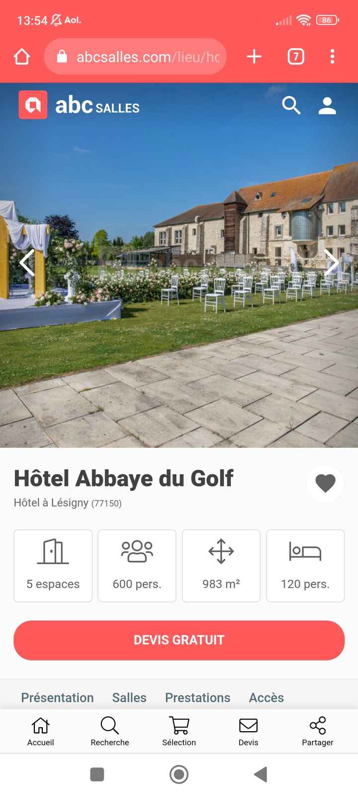 Recherche lieu mariage avec hébergements (150 pers.) - 2