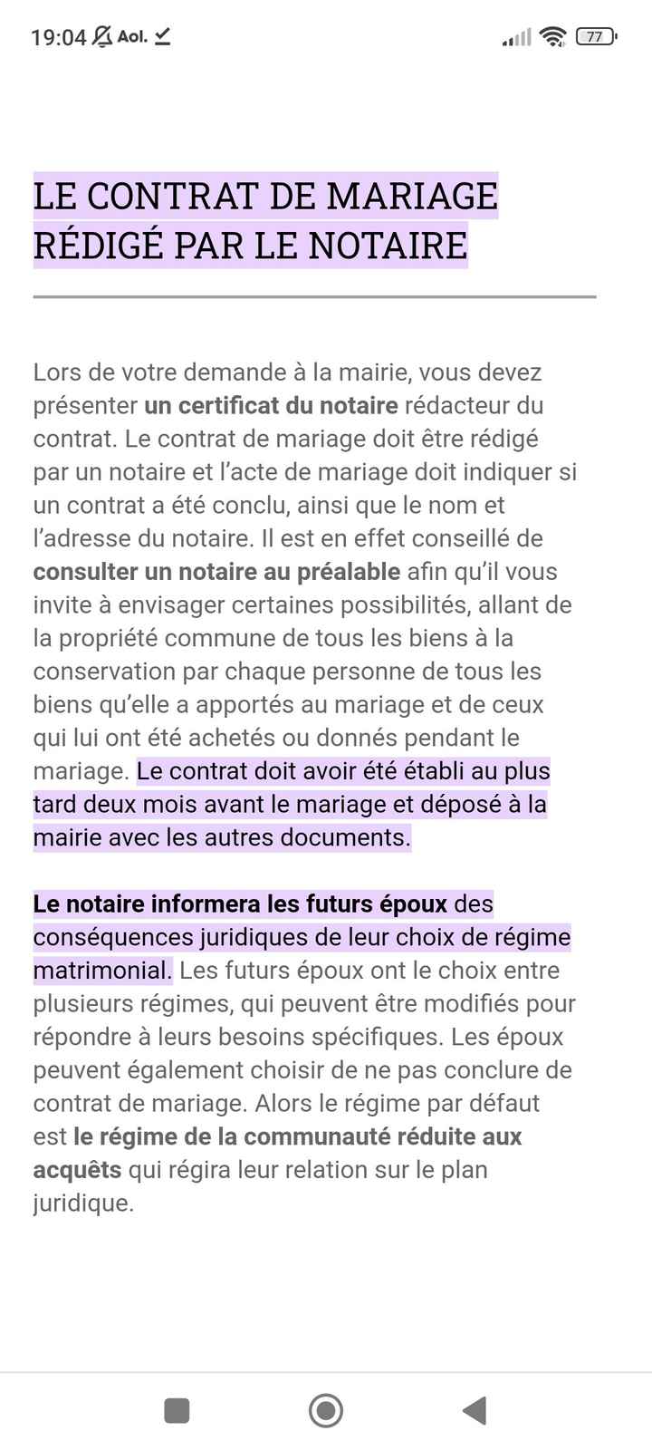 Contrat de mariage et date en mairie - 1