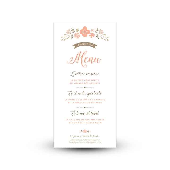 Menu theme champetre - 1