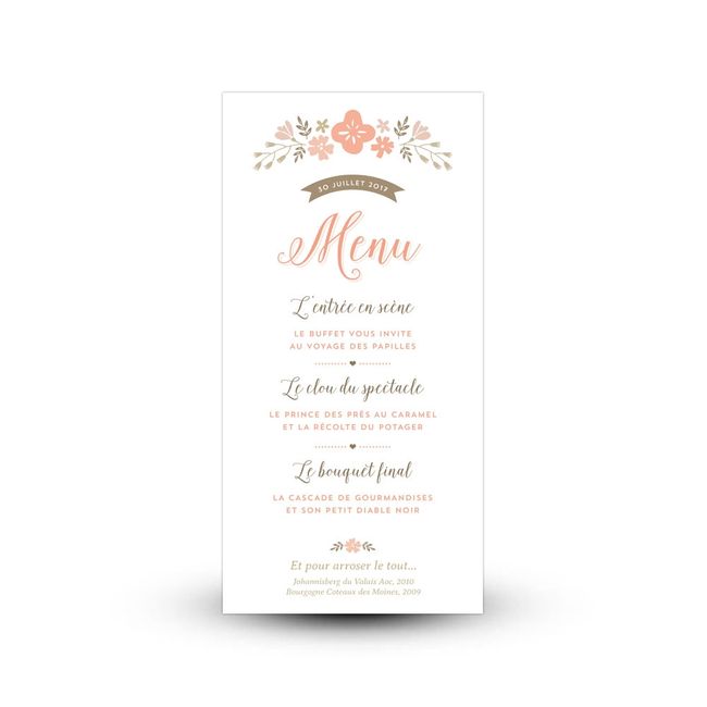 Menu theme champetre - 1