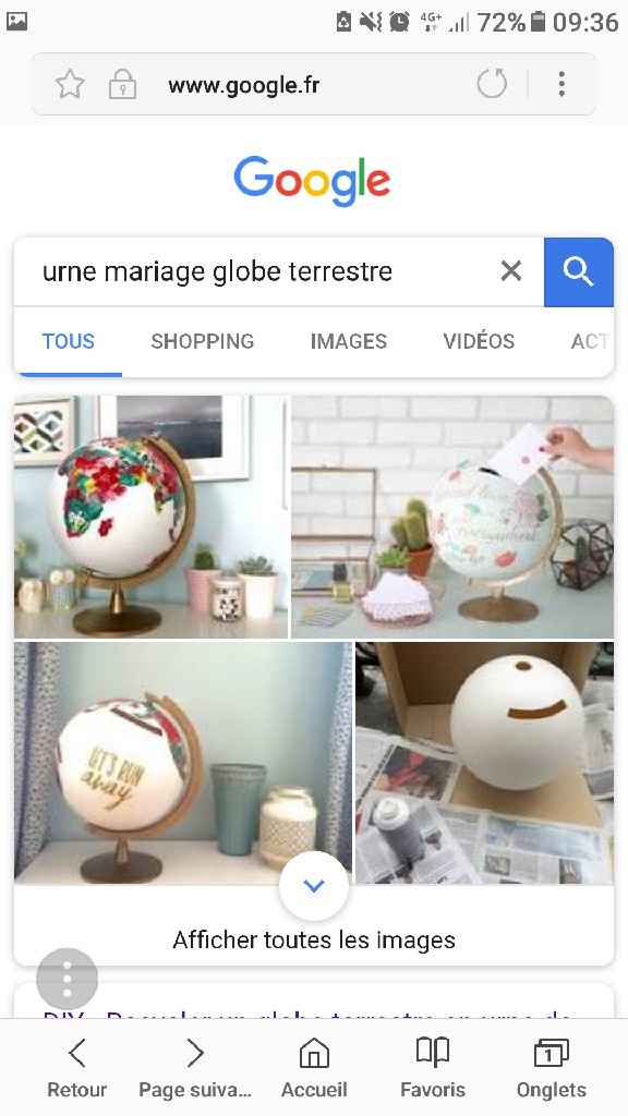 Urne  mariage globe terrestre 