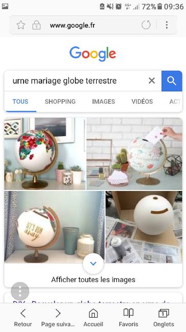 Urne  mariage globe terrestre 