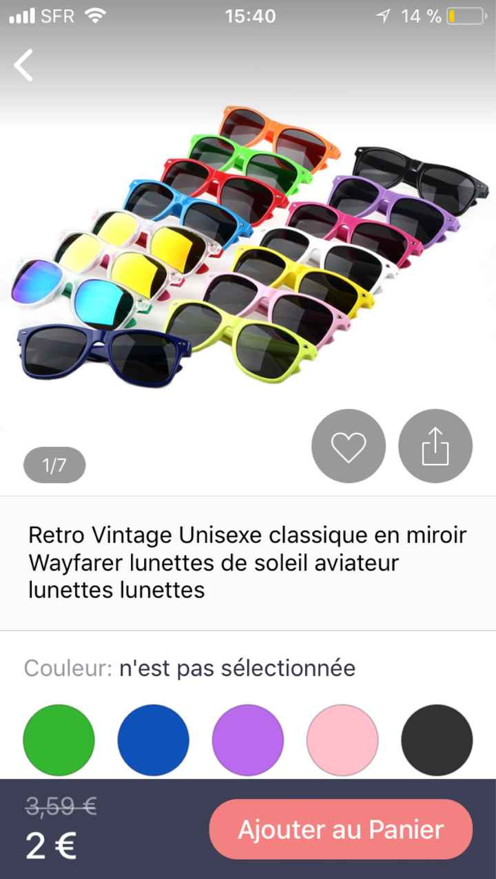  Lunettes de soleil vertes pour les invites - 1