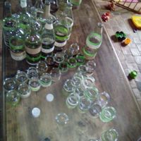 16 vases+16petits bougeoirs+16grands bougeoirs