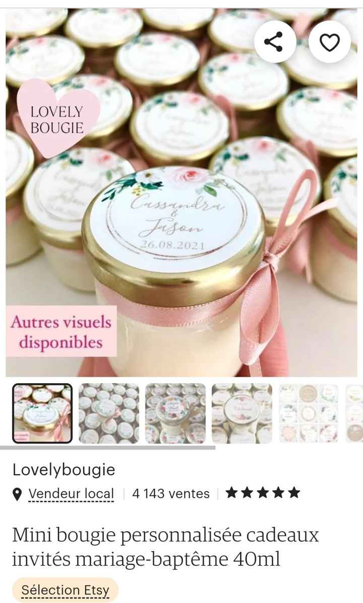 Avez vous des idées pour les cadeaux des invités? - 1