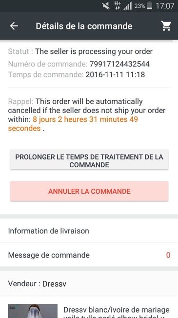 Besoin d'aide commande aliexpress - 1
