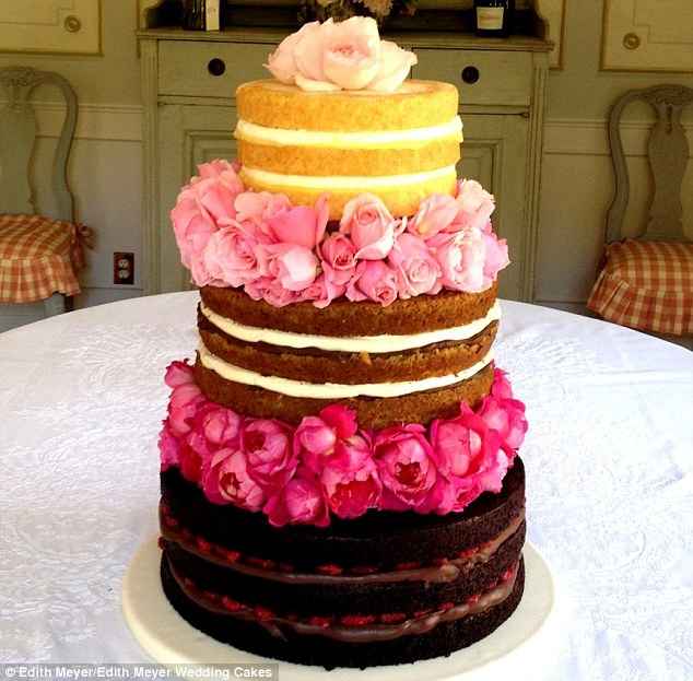 naked wedding cake 