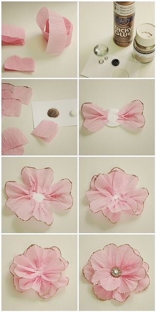 Fleurs en crépon