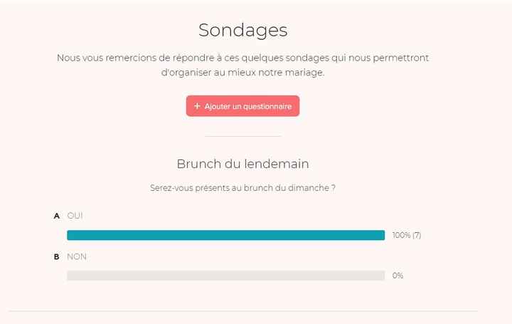 Mode questionnaire / Site de mariage - 1
