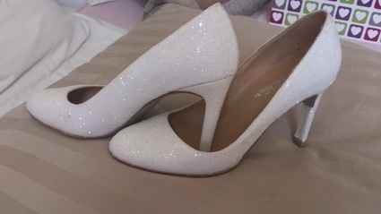 chaussures pailletées blanches
