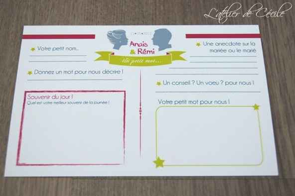 Livre d'or carte à remplir