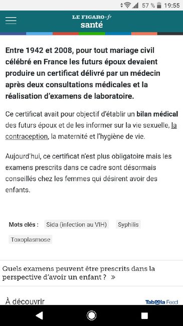 Analyses médicales avant mariages 1