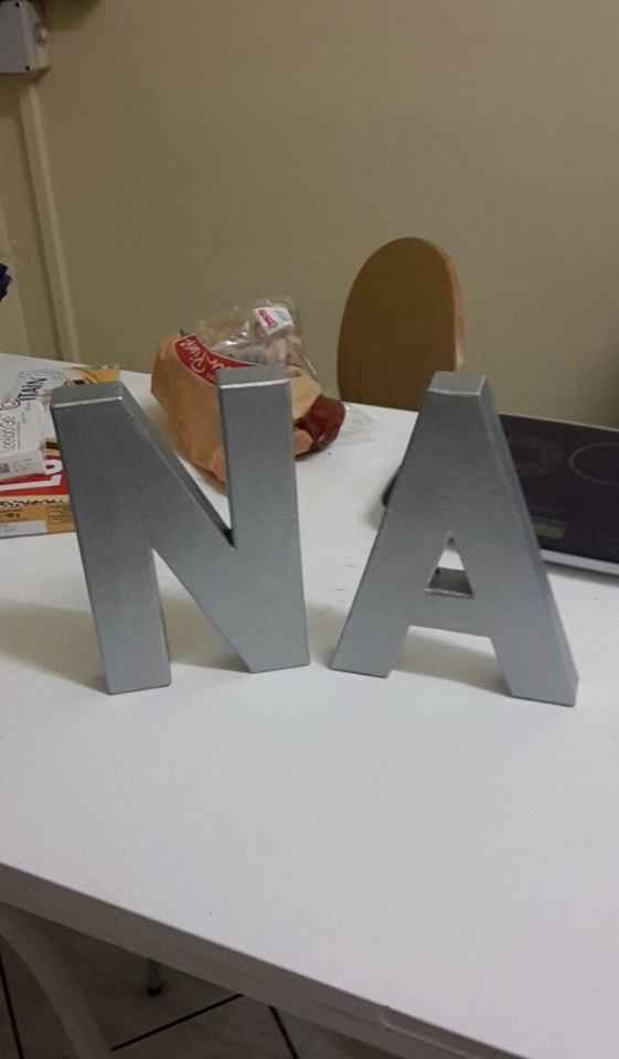 Nos initiales pour la table cadeau