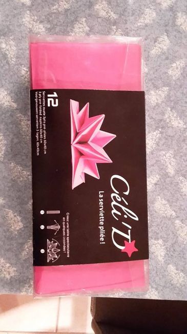 Serviette pré-pliées pour le repas