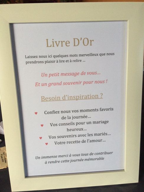 Panneaux pour le livre d’or