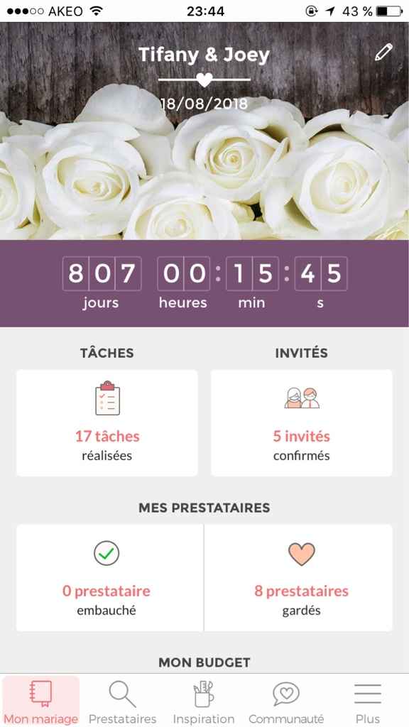 Oú en sont vos compteurs Mariages.net ? - 1